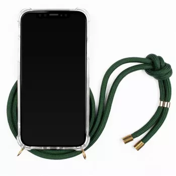Telefona kakla soma Lookabe loo014 iPhone XR – zelta-zaļš aizsargmaciņš ar siksnu