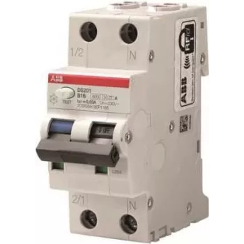 ABB DS201 B25A30 - Diferencētais automātiskais slēdzis RCBO, raksturlīkne B, tips A, 25 A, 30 mA (2CSR255180R1255)