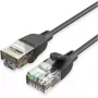 Tīkla kabelis Vention IBIBG Cat6A UTP plāns lēcienkabelis, 1,5 m, melns