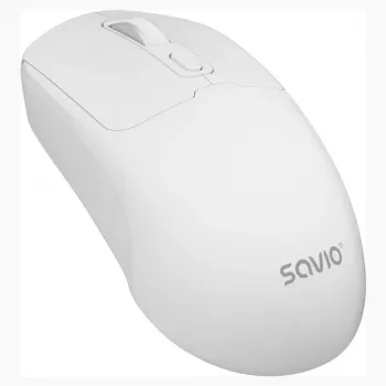 Savio MB-05 bezvadu pele, balta, universāla, ambideksa, Bluetooth, 1600 DPI
