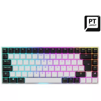 Sharkoon SKILLER SGK50 S3 mehāniskā tastatūra 75% USB QWERTY Portugāļu balta