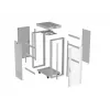 19 collu 32U LANBERG stāvošs skapis 600×800 mm pelēks ar stikla durvīm un LCD (Flat Pack)