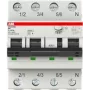 ABB DS203NCA-C32/03P+N DS203NC C32 A30 RCBO Slēdzis - 3P+N, 32A, C raksturlīkne, 30mA, 55°C (2CSR256140R1324)