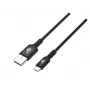 USB-USB C kabelis 2m silikons melns Quick Charge