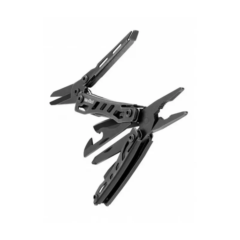 Daudzrīks Nextool Mini FLAGSHIP NE20122 — 10-in-1 kompakts nerūsējošā tērauda daudzrīks, melns, 67×27×17 mm, 83 g