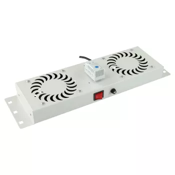 Racka piederums Lanview RAF115WH 2 ventilatori balts tērauds
