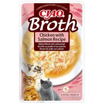INABA Ciao Broth Chicken & Salmon - kaķu gardumi - 40g