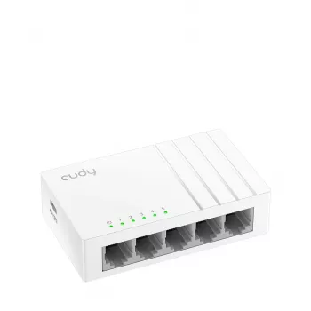 Tīkla slēdzis Cudy GS105U — Nepārvaldāms 5 portu Gigabit Ethernet (10/100/1000), balts, 5 V