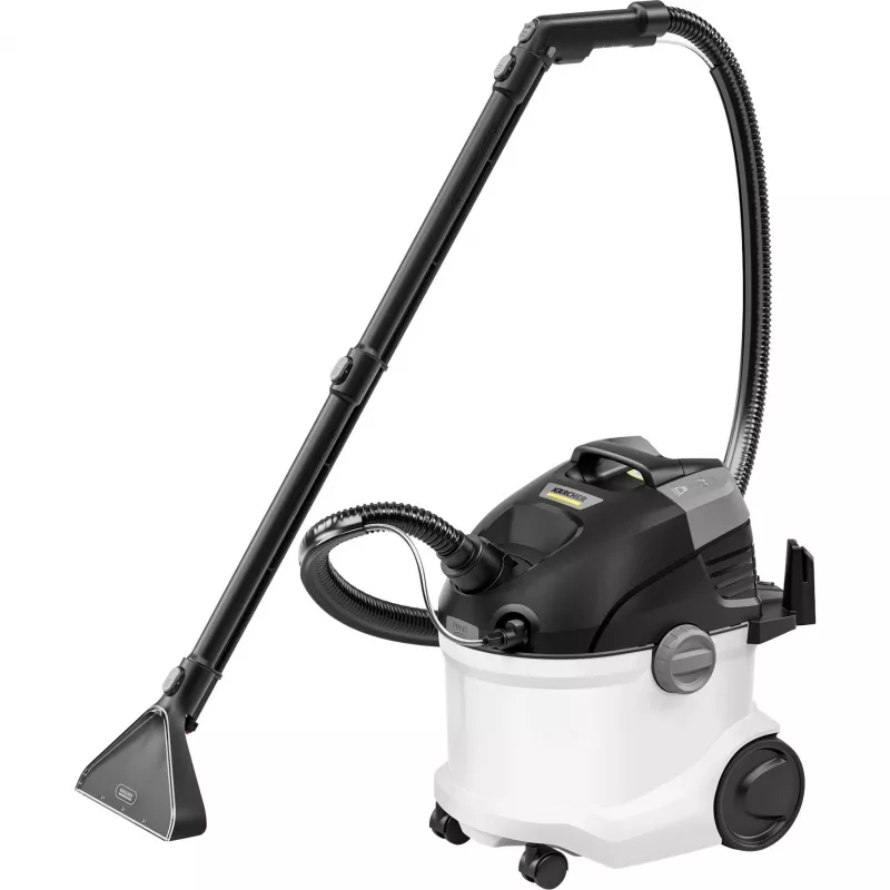 Cilindrputekļsūcējs Kärcher SE 5 — Slapjā un sausā tīrīšana, 1000 W turbīna, 4 L netīrā/4 L svaigā ūdens tvertnes, 6 m vads