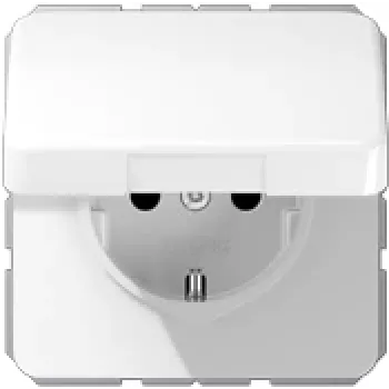 JUNG CD 1520 BFKL WW SCHUKO kontaktligzda ar atlokāmu vāciņu, 16 A 250 V, alpu balta
