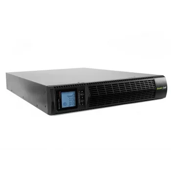 Nepārtrauktās barošanas avots Green Cell UPS15 — Online dubultpārveidošana 3 kVA (2700 W), 6 AC kontaktligzdas, tīrs sinusoidālais vilnis, LCD, tornis, 6×12V/9Ah baterijas