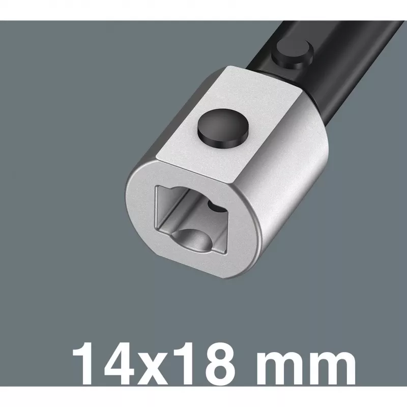 Torque atslēga Wera Click-Torque X 7 ar melnzaļu rokturi, kvadrātveida piedziņas ieliktnis 14x18 mm
