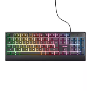 Trust GXT 792 QUADROX spēļu komplekts — tastatūra, pele, austiņas un paliktnis, USB, QWERTY, melns