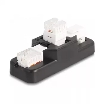 DeLOCK Keystone LSA komplekts RJ45 RJ11 Cat.6 melns aizspiedņu turētājs