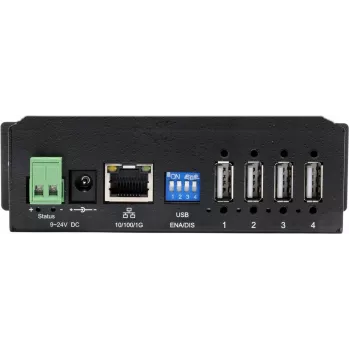 Exsys Ethernet GLAN 1x uz 4x USB2.0 4-Portu ierīču serveris ar barošanas bloku 15kV - Kabeļu/Adapteru komplekts - Digitāls/Dati