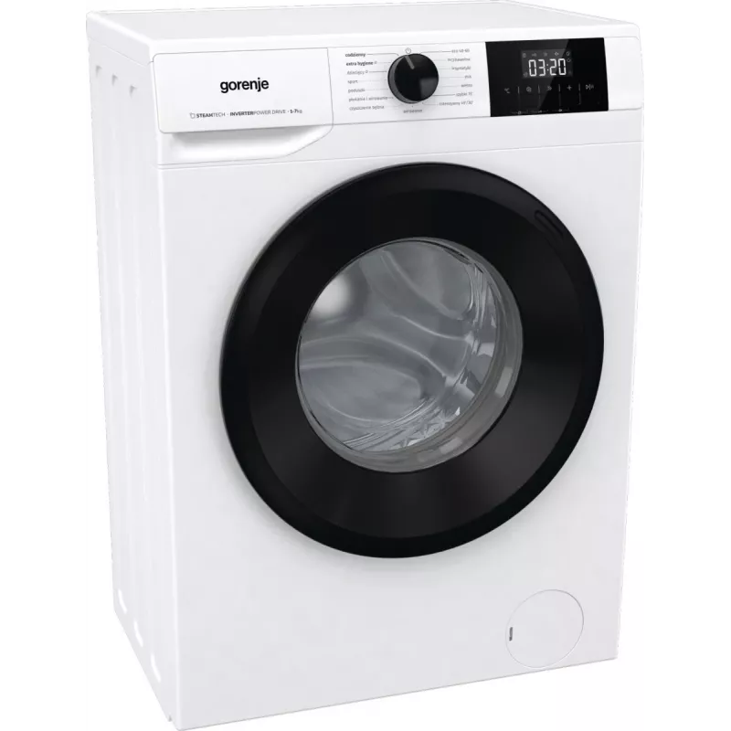 Brīvstāvoša veļas mazgājamā mašīna Gorenje W3NGPI72SBS, 7 kg, 1200 RPM, invertora motors, tvaiks, 15 programmas, balta