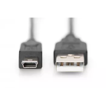 Savienojuma kabelis USB A / miniUSB B M/M 1 m melns