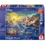 Schmidt Spiele 59479 Thomas Kinkade: Disney Mazā nāra Ariela – puzle no 1000 daļām, 69,3 x 49,3 cm, multfilmas