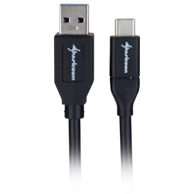 Sharkoon USB 3.2 Gen 2 kabelis USB-A ligzda > USB-C melns 1 metrs - datu kabelis