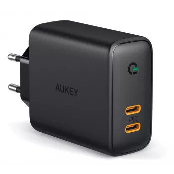 AUKEY PA-D2 mobilā telefona lādētājs 36W Melns Iekštelpām
