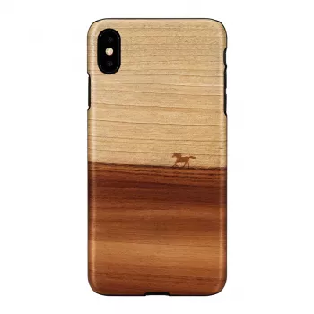 Telefona maciņš Man and Wood iPhone XS Max — melns aizsargmaciņš