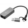 SANDBERG 136-68 USB-C/A adapteris ar 2.5 GbE RJ45 Ethernet portu