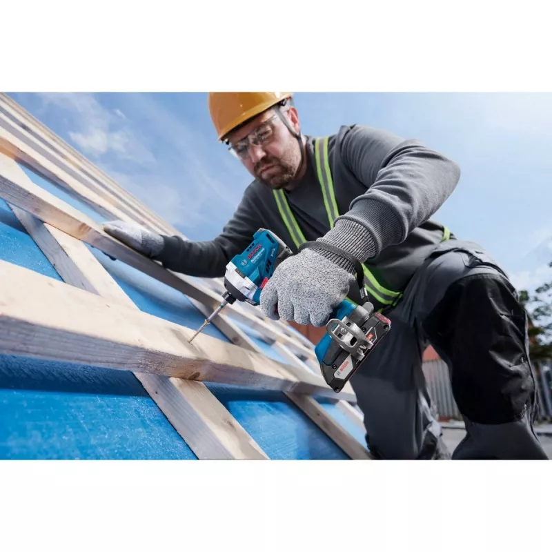 Bezvada triecienuzgriežņu atslēga Bosch GDR 18V-215 ar 2x 4,0 Ah akumulatoriem