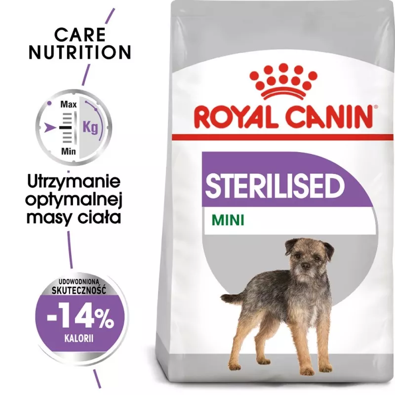 Royal Canin Mini Sterilised sausā barība pieaugušu suņu ēdināšanai, 8 kg