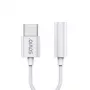 SAVIO AK-51 USB 3.1 C (vīrišķais) – Jack 3.5mm (sieviešu) audio adapteris balts