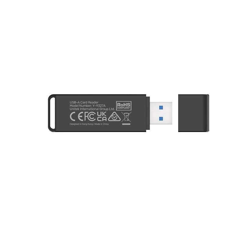 Karšu lasītājs Unitek Y-9327A USB 3.2 Gen 1 Type-A — MicroSD/SD, 2 sloti, 5000 Mbit/s, melns