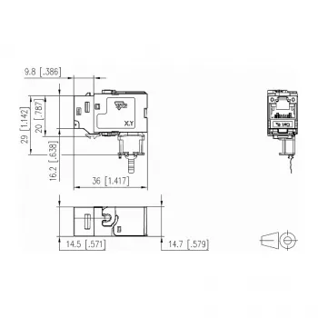 Metz 130B22-E RJ45 Keystone modulis