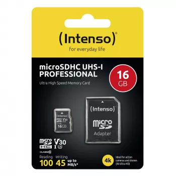 Atmiņas karte MICRO SDHC 16GB C10 ar adapteri 3433470 INTENSO