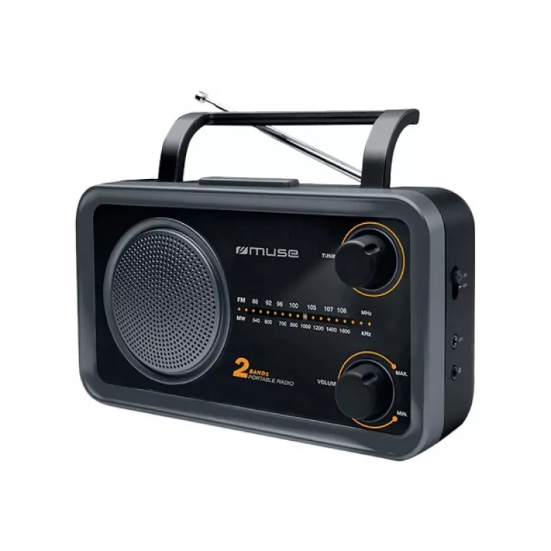 Muse M-06DS 2-joslu pārnēsājamais radio, AUX ieeja, pelēks