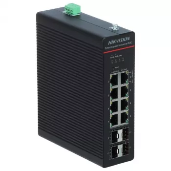 Pārvaldāms tīkla slēdzis Hikvision DS-3T1512HP-SI-8P4F Gigabit Ethernet 8 Porti PoE