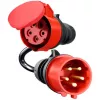 Adapteris Gemini flex 11 kW, CEE sarkans trīsfāžu 16A > CEE sarkans 32A (melns, 30cm)