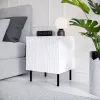 Naktsgaldiņš Cama Meble JUNGLE 53,5×40,5×44 cm balts matēts, MDF un skaidu plātne, melnas kājas, 2 gab. komplekts