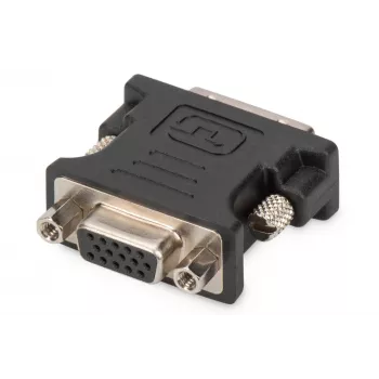 Assmann DVI adapteris DVI(24+5) - HD15 vīriešu/sieviešu, DVI-I dual link, melns (AK-320504-000-S)