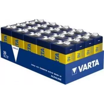 Varta Longlife 9V E-Block baterijas — 20 gabalu iepakojums