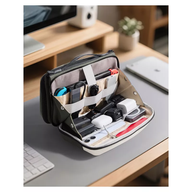 inateck Kabeļu soma 28cm * 17cm * 11,8cm olīvzaļa