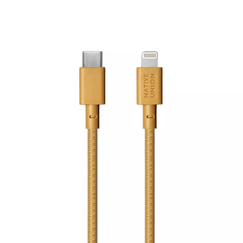 USB-A uz Lightning kabelis Native Union Night Cable — 3 m, Dzeltens