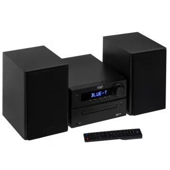 Mini Hi‑Fi Stereo Sistēma Adler AD 1917 — Bluetooth V5.3, CD/USB/MP3, 2×25W RMS, FM uztvērējs, 4‑joslu ekvalaizers, AUX, Melna