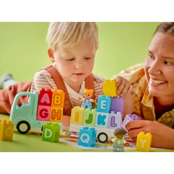 Konstruktors LEGO DUPLO 10421 ABC Kravas Auto, 36 gab., 2 minifigūras, vecumam no 2+ gadiem, izmēri 110×140×70 mm