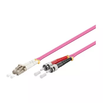 Patch kabelis LWL Duplex OM4 (Multimode, 50/125) LC/ST, LSZH, maināma polaritāte, 0,5m, Good Connections®
