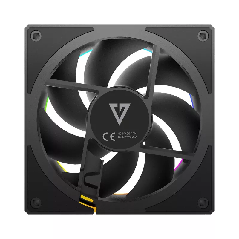 Datora korpusa ventilators MODECOM VOLCANO LOOP 120 ARGB Reverse Fan Melns 120 mm PWM 400–1400 RPM ARGB savienotājs