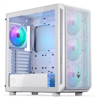 Endorfy Arx 700 ARGB PC korpuss, Midi-Tower, ATX, rūdīts stikls - iekļauti 4x 140 mm ARGB ventilatori, balts (EY2A017)