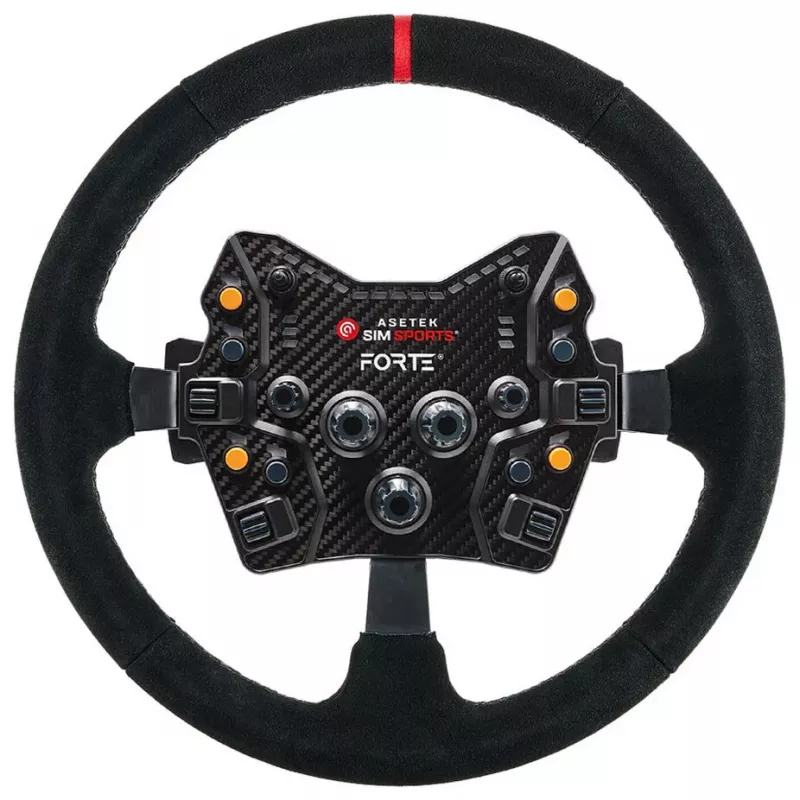 Asetek SimSports Lenkradkranz, dished, 340 mm - melns, zamšāda