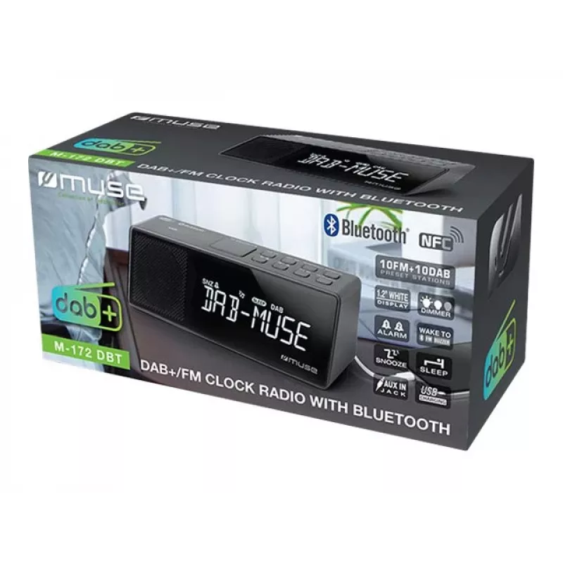 Muse M-172 DBT pārnēsājams DAB+/FM RDS radio, melns