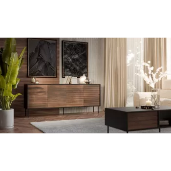 Cama 4D CORTINA kumode 200x40x81 melns/valrieksts