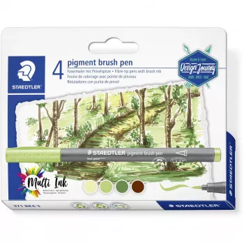 Staedtler pigment brush pen 371 flomāstera pildspalva Dzeltena 1 gab