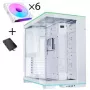 Lian Li O11 Dynamic EVO RGB korpusa komplekts, Midi-Tornis, ARGB, Rūdīts stikls + 6x UNI FAN SL-INF Reverse Blade Ventilators - Balts